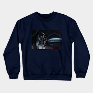 cute little murderous astronaut game Crewneck Sweatshirt